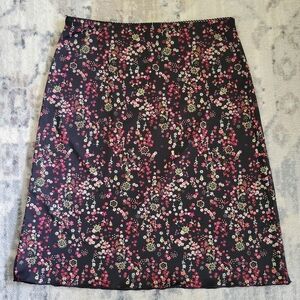 My Michelle | Y2K Black Whimsical Floral Skirt